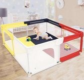 Babybox, grote draagbare babybox met zichtbaar net, antislip en licht speelactiviteitencentrum voor binnen en buiten (vierkant, meerkleurig).