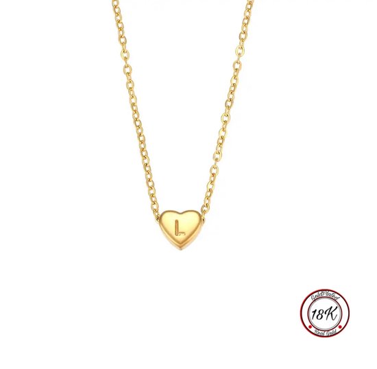 Soraro Initialen Ketting | Letter L | Minimaliste Kettingen Goudkleurig | 18K Goldplated | Goudkleurige Ketting | Cadeau voor Haar | Vrouwen Cadeau | Elegante Kettingen