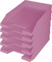 brievenbakje DIN A4-C4, 5 stuks, roze, opbergvakken stapelbaar van gerecycled kunststof