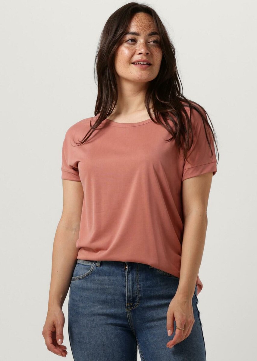MSCH Copenhagen Fenya Modal Tee Tops & T-shirts Dames - Shirt - Perzik - Maat S/M