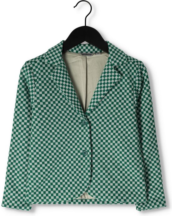 Moodstreet Blazer In Check Jacquard Knit Check Blazers Filles - Vert - Taille 134/140