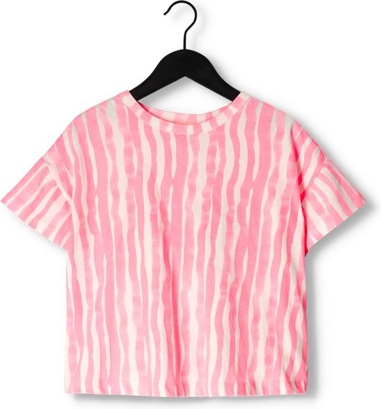 AO76 Kenza T-shirt Stripes Tops & T-shirts Meisjes - Shirt - Oranje - Maat 116
