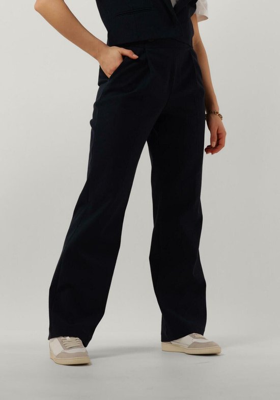 Ruby Tuesday Relena Straight Leg Pants With Zipper At Side Broeken Dames - Donkerblauw - Maat 36