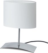 TrangoBedlampje 2018-04WL *WIT HOUSE* Tafellamp met stoffen kap in wit incl. 1x 5 Watt E14 LED lamp 3000K warm wit, lamp, vensterbanklamp , bedlampje voor slaapkamer