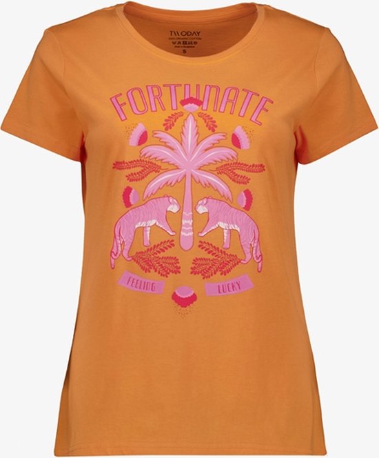 TwoDay dames T-shirt oranje - Maat L