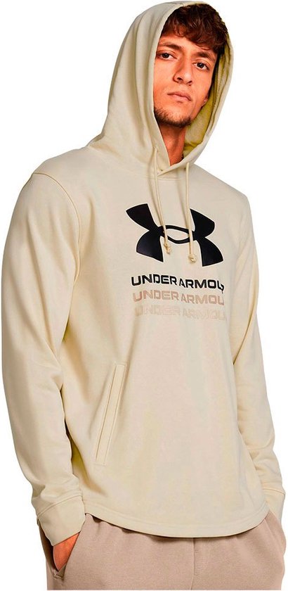 Under Armour Rival Terry Graphic Capuchon Beige L / Regular Man