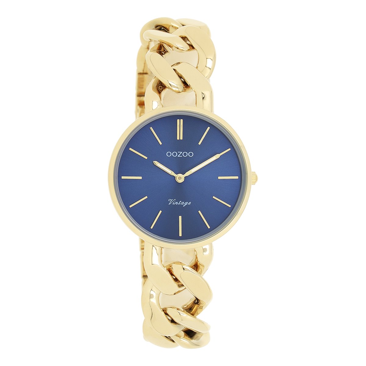 Goudkleurige OOZOO horloge met goudkleurige grove schakelarmband - C20359