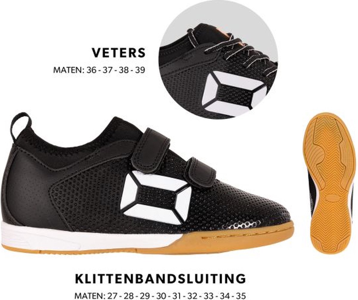 Zwarte Stanno Vulture JR IN gymschoenen voor kinderen, maat 33, met klittenbandsluiting en rubberen zool.