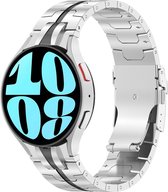 Stalen bandje - RVS - geschikt voor Samsung Galaxy Watch 6 / Watch 6 Classic - zilver-zwart