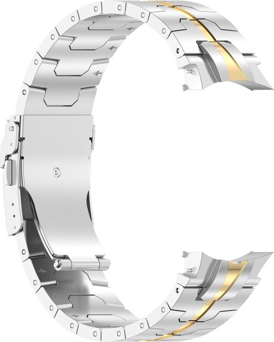 Bracelet en acier - acier inoxydable - adapté pour Samsung Galaxy Watch 6 / Watch 6 Classic - argent-or