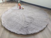 Tapijtdirect - Rabbit fur karpet Taupe - 200 cm rond - 5 kleuren, super zacht- woonkamer - slaapkamer- karpet voor onder de kerstboom- huiselijke sfeer