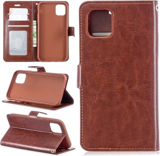 LuxeBass Case adapté pour iPhone 11 - Bookcase Brown - étui portefeuille - étui de téléphone - étui de téléphone portable - étuis de téléphone