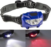 Shopp. LED zeer comfortabele hoofdlamp op batterijen | Rood en wit licht | 150 Lumen | 6000 K | Blauw | Continu of knipperend | Lamp voor op je hoofd | Wandel verlichting | Verstelbaar | Koplamp | Voor joggen, klussen, kamperen