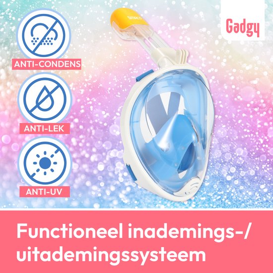 Gadgy Snorkelmasker voor kinderen - Snorkelset Blauw - Full Face Duikmasker Kind - Duikbril met Snorkel - Snorkelen en duiken in 2024 - Gadgy