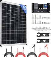 Zonnepanelen Compleet Pakket - Zonnepanelen Plat Dak - Set Van 2x Zonnepaneel 100 Watt - Zonnepanelen Camper - Zonnepanelen Met Stekker