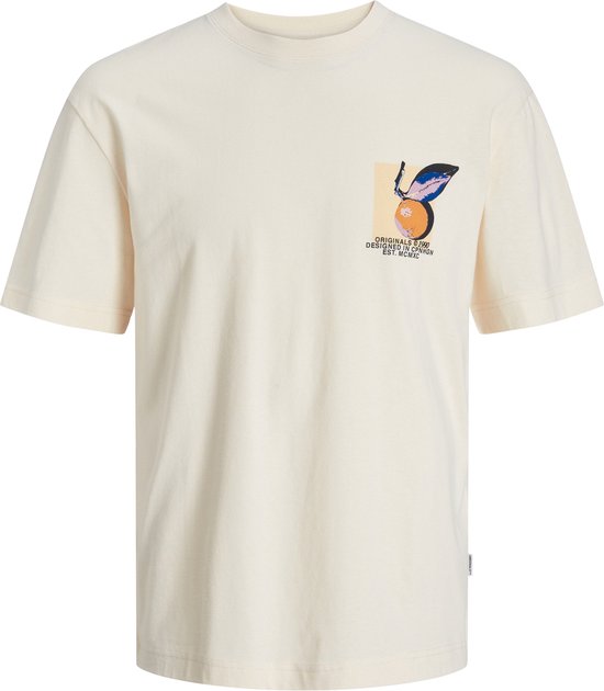 Jack & Jones T-shirt Jortampa Back Tee SS Crew Neck Sn 12252175 Crème Au Beurre Taille Homme - S