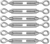 Dulimex Spanschroeven/draadspanner met oog/oog - 6x - 8cm - verzinkt zamak - 100kg - M10 schroefdraad