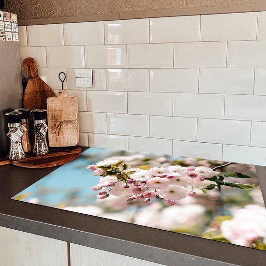 KitchenYeah® Inductie beschermer 80x52 cm - Bloemen - Bloesem - Lente - Kookplaataccessoires - Afdekplaat voor kookplaat - Inductiebeschermer - Inductiemat - Inductieplaat mat