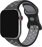 Innerlight® Sport+ - Zwart/Grijs - 42/44/45/49mm - OneSize - Siliconen bandje geschikt voor Apple Watch - Geschikt als Apple watch bandje voor Series 1/2/3/4/5/6/7/8/SE/Ultra