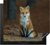 KitchenYeah® Inductie beschermer 60x52 cm - Vos - Macro - Rood - Kookplaataccessoires - Afdekplaat voor kookplaat - Inductiebeschermer - Inductiemat - Inductieplaat mat