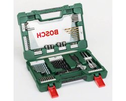Bosch V-Line boor- en schroefbitset titanium - Met LED-lamp en verstelbare moersleutel
- 83-delig - Voor hout, metaal en steen