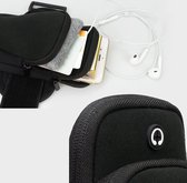 Armband armtas, racen outdoor, mobiele telefoon tas sport lopen dubbele ritssluiting sportarmband voor mobiele telefoon tot 7,0 inch,