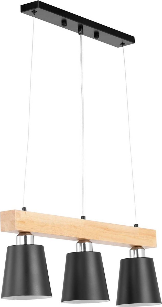 Hanglamp - 3 lichtbronnen - Houten balk - Uniprodo