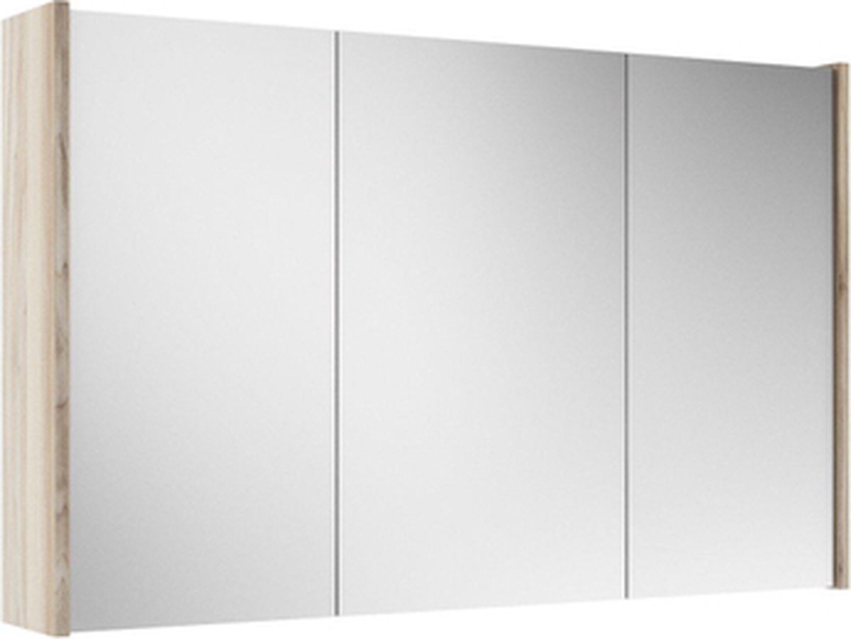 Adema Spiegelkast 100x63x16cm -inclusief zijpanelen beech (hout)
