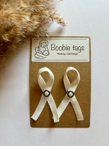Julé Design Boobie tags / borstvoedingslintjes off white