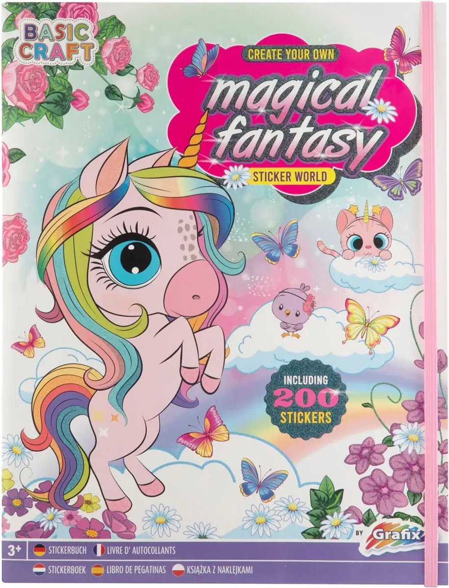 Grafix Magisch Fantasy Unicorn Stickerboek - 200 stickers - activiteitenboek voor meisjes - Doeboek - Opdrachten Boekje - Sinterklaas cadeau — afbeelding 4