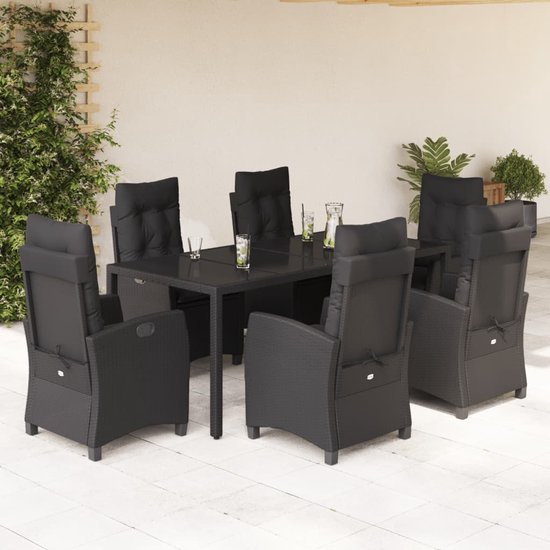 vidaXL-7-delige-Tuinset-met-kussens-poly-rattan-zwart