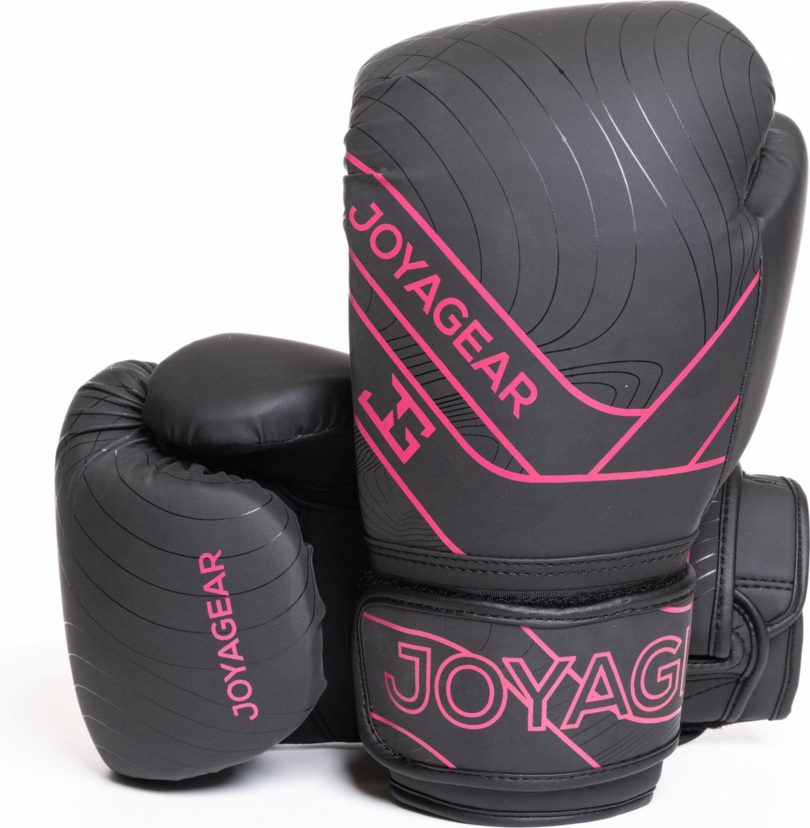 Joya Essential - PU Bokshandschoenen - Zwart met roze (Beschikbaar in verschillende maten)