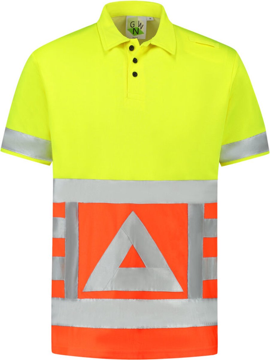 JS Poloshirt Verkeersregelaar met Korte Mouw - RWS Geel-Oranje - Maat 5XL