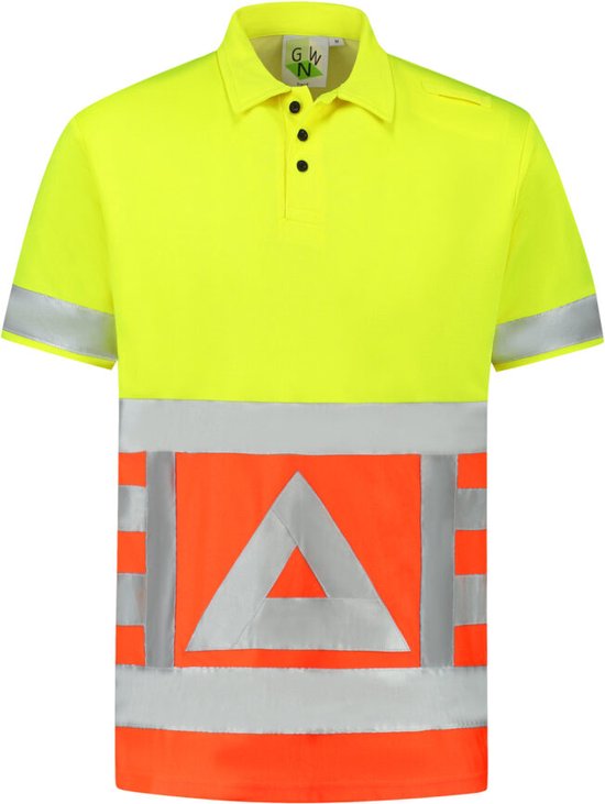 JS Poloshirt Verkeersregelaar met Korte Mouw - RWS Geel-Oranje - Maat XL