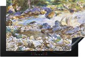 KitchenYeah® Inductie beschermer 81x52 cm - Mountain stream - John Singer Sargent - Kookplaataccessoires - Afdekplaat voor kookplaat - Inductiebeschermer - Inductiemat - Inductieplaat mat
