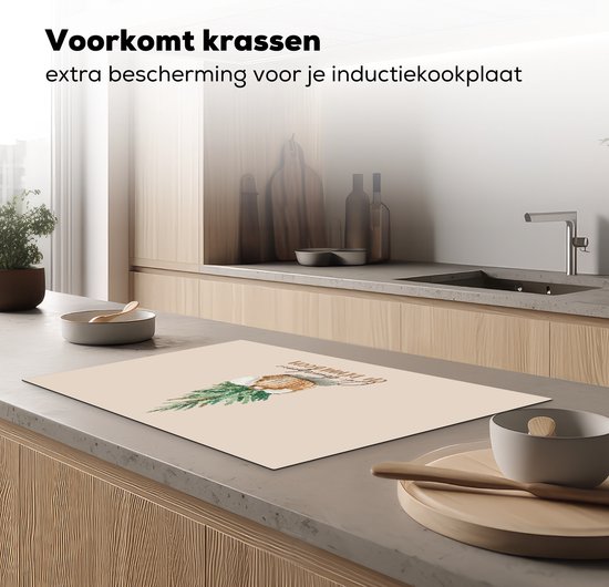 KitchenYeah® Inductie beschermer 81x52 cm - Oh denneboom oh denneboom - Kerst - Spreuken - Quotes - Kookplaataccessoires - Afdekplaat voor kookplaat - Inductiebeschermer - Inductiemat - Inductieplaat mat