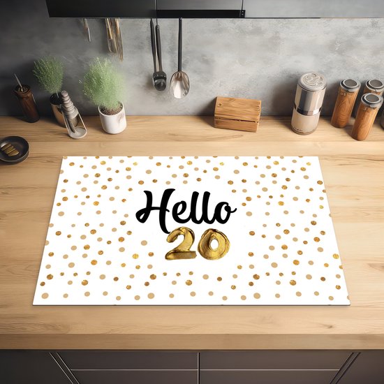 KitchenYeah® Inductie beschermer 76x51.5 cm - Jubileum - 20 jaar - Design - Kookplaataccessoires - Afdekplaat voor kookplaat - Inductiebeschermer - Inductiemat - Inductieplaat mat