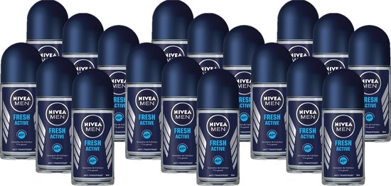 Nivea Deo Roller Men - Fresh Active - Voordeelverpakking 18 x 50 ml