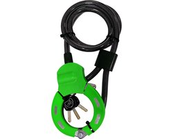 E-step Multi slot met kabel - 100CM - Kick-scooter en elektrische step slot - Gehard staal - Groen