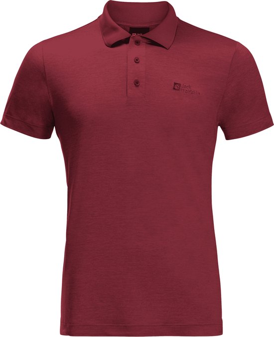 Jack Wolfskin TRAVEL POLO M Heren Outdoorshirt deep ruby Maat