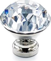 Kastknop Kristal - Kastknop Transparant & Zilver - Deurknopjes Kristal voor kast - Deurknop Kristal - Deurknopjes Goud - Handgreep - Meubelknop zilver - Meubelknoppen zilver- Deurknopjes Kristal- Deurknoppen - Ladeknoppen voor deurtjes