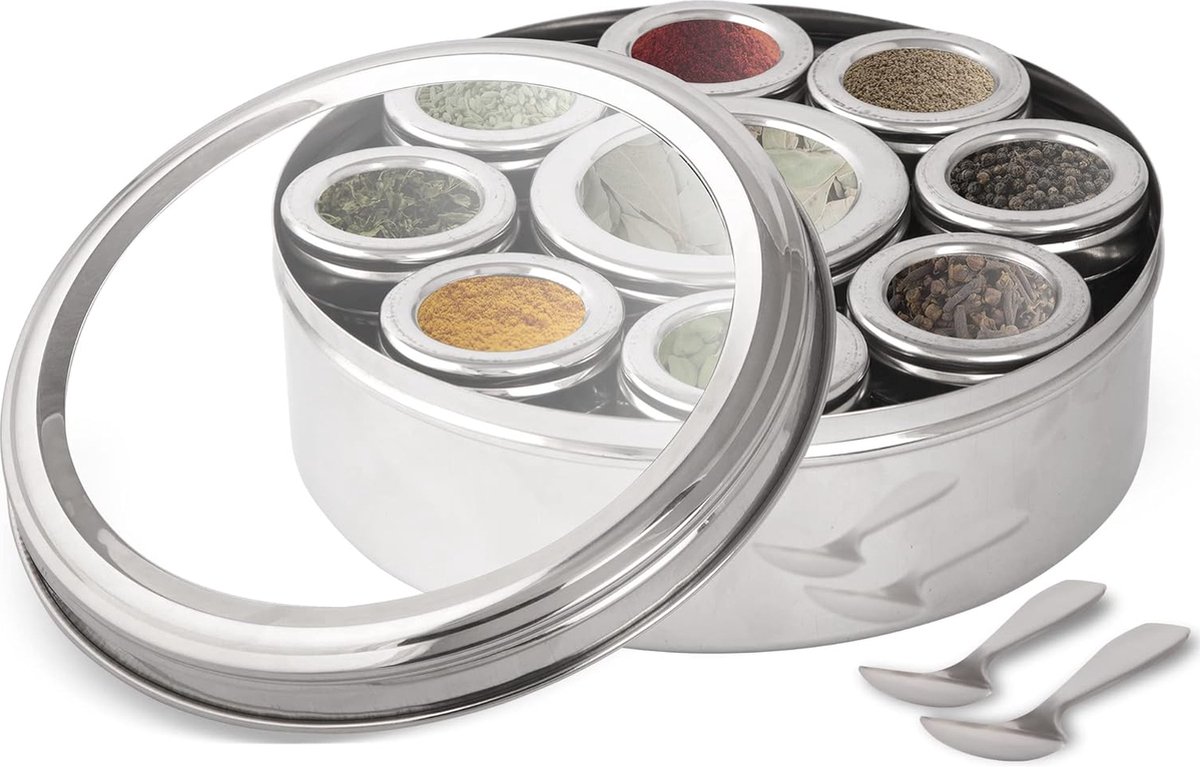 PNS Masala Dabba Spice Box with 7 Compartments Made of