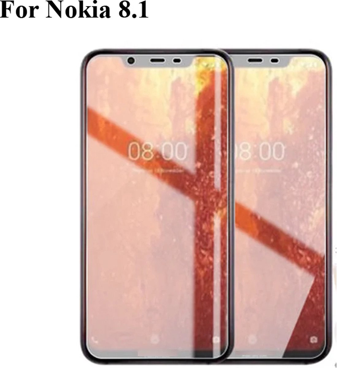 DrPhone MMA - Screenprotector - Veiligheidsglas - Volledig Bescherming - Gehard Glas - Geschikt voor Nokia 8.1
