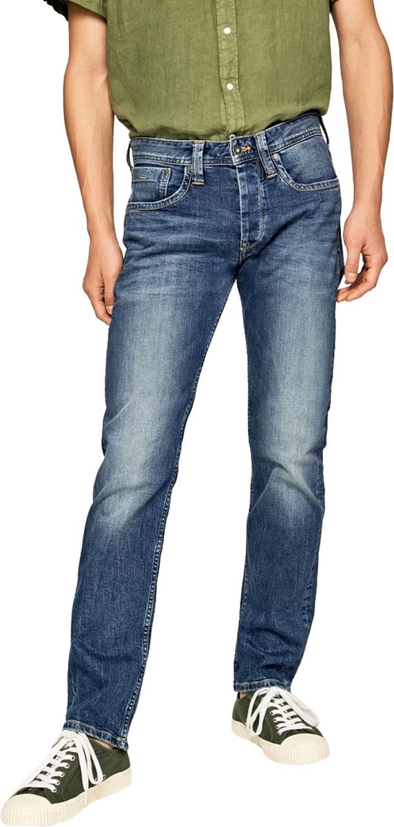 Pepe Jeans Heren Jeans Broeken regular/straight Fit Blauw 42W / 30L Volwassenen
