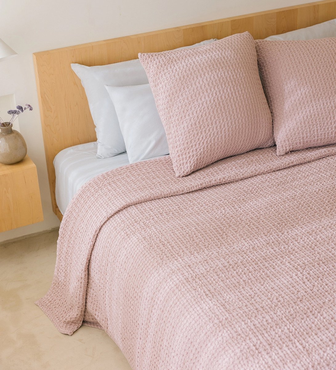 Torres Novas 1845 Beddensprei Wafel Oudroze - 280 x 260 cm - Katoen
