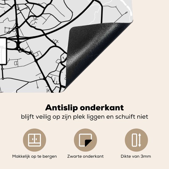 KitchenYeah® Inductie beschermer 78x78 cm - Frankrijk - Rezé - Stadskaart - Plattegrond - Kaart - Kookplaataccessoires - Afdekplaat voor kookplaat - Inductiebeschermer - Inductiemat - Inductieplaat mat