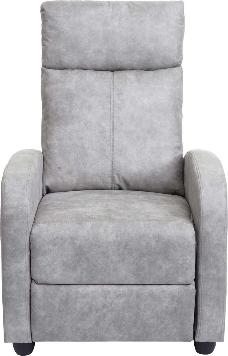 Cosmo Casa TV Fauteuil - Relaxfauteuil - Ligfauteuil - Verstelbare Fauteuil - Stoffen/Bekleding - Vintage Look - Lichtgrijs