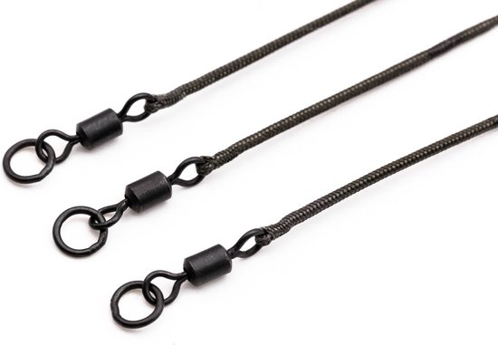 Korda - Leadcore Leader Ring Swivel - Weed/Silt - Weedy Green van Korda — afbeelding 2