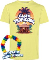 T-shirt Cabana | Toppers in Concert 2024 | Club Tropicana | Hawaii Shirt | Ibiza Kleding | Lichtgeel | maat L