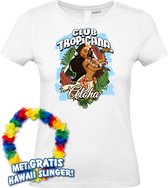 Dames t-shirt Hula Meisje Aloha | Toppers in Concert 2024 | Club Tropicana | Hawaii Shirt | Ibiza Kleding | Wit Dames | maat L